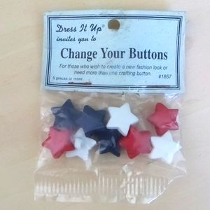 5/$15 Stars Dress It Up Button Embellishments